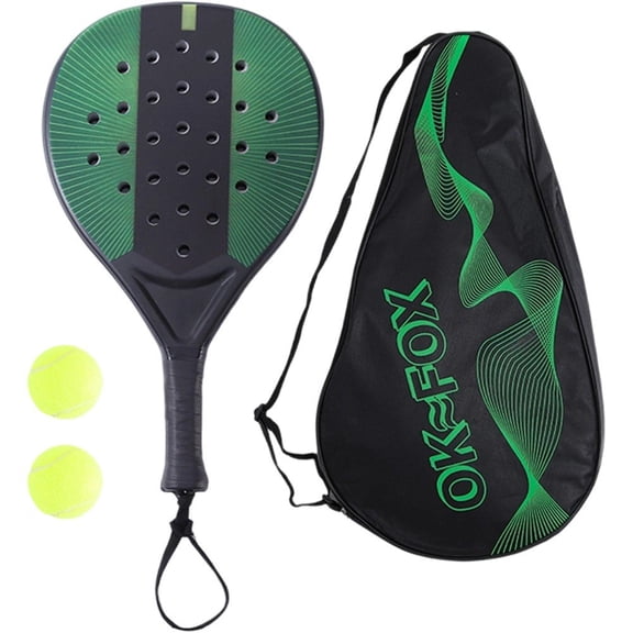 1Set Padel Racket Tennis Racquet Lightweight Paddle Racket with 2 Tennis Balls and Carry Case for Adults