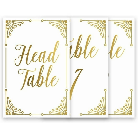 1Set Paper Floral Table Numbers Cards for Wedding Rectangle Gold 150x100mm 26pcs/set DIY