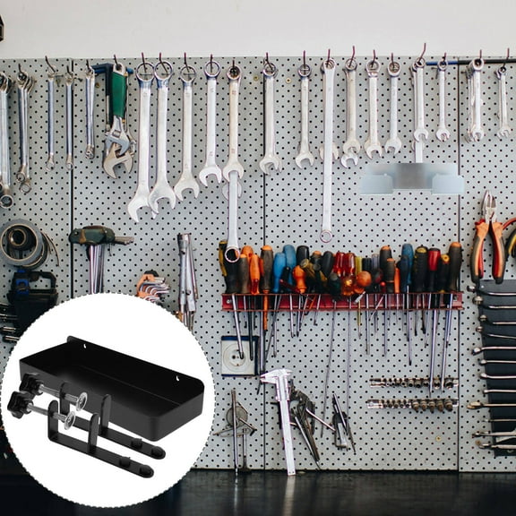 1Set Pegboard Storage Container Black Metal Clamp Organizer for Use
