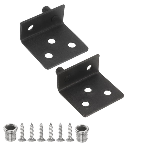 1Set Pivot Hinge, 35 x 32 mm Concealed Shaft Door Hinges with Bushing, Black