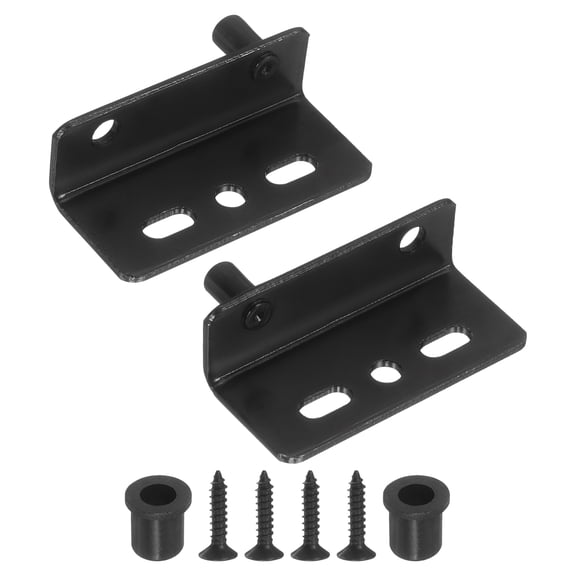 1Set Pivot Hinge, 40 x 18 mm Concealed Shaft Door Hinges with Bushing, Black