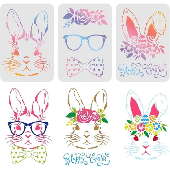 1Set Plastic Drawing Painting Stencils Templates Rectangle Easter Theme Pattern 29.7x21cm 3pcs/set