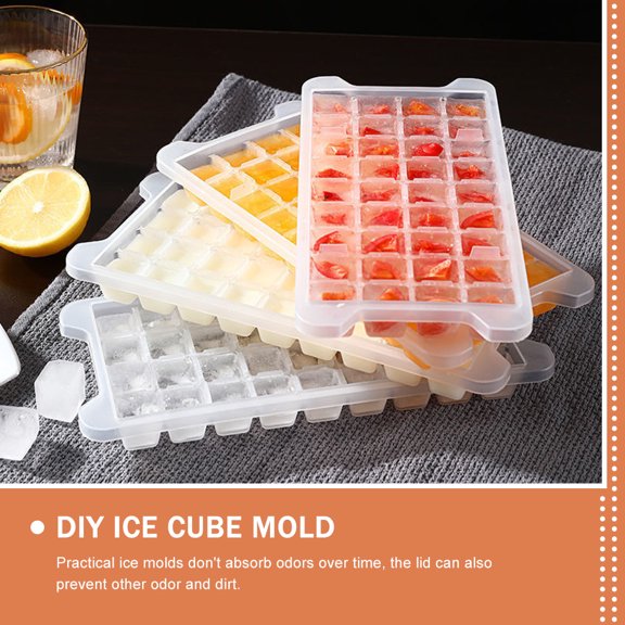 1Set Plastic Ice Cube Mold with Storage Box Odor Resistant Reusable for Home Use