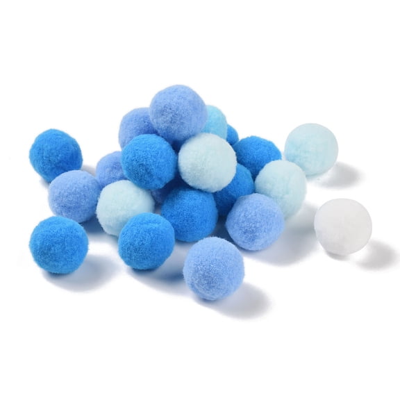 1Set Polyester Ball Decoration Pom Pom Ball For DIY Craft Light Sky Blue 2.6~3cm 30pcs/set