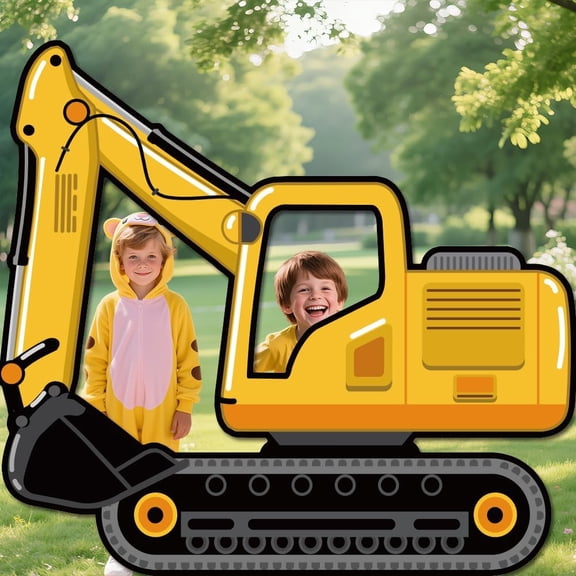 1Set Polyester Photo Backdrop for Party Decoration with 6M Cord Excavator 165x180cm