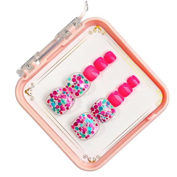1Set Press On Toenails Short Square Toe French Square Tips for Fashionable Toes Easy to Apply and Remove