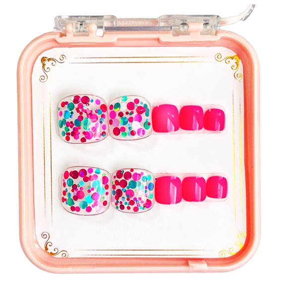 1Set Press On Toenails Short Square Toe French Square Tips for Fashionable Toes Easy to Apply and Remove