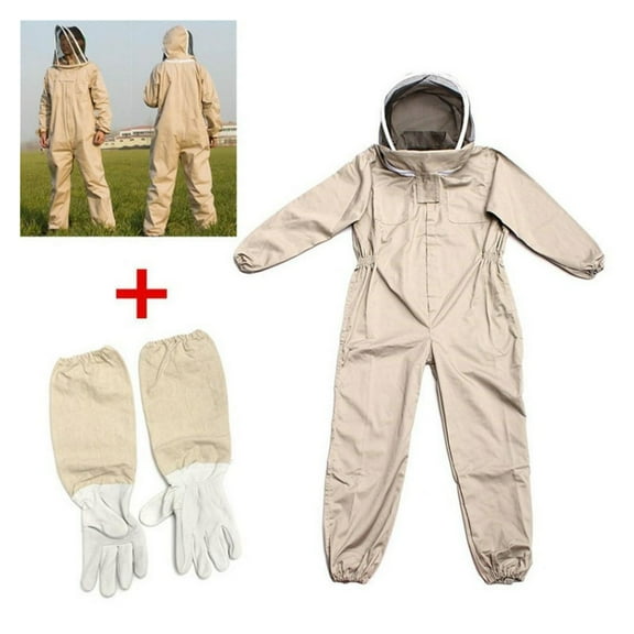 1Set Professional Ventilated Full Body Beekeeping Bee Keeping Suit with Gloves ,Comfortable and Sturdy