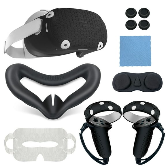 1Set Protective Case for Oculus Quest 2 Accessories All Inclusive Handle Silicone Protective Case Non-slip Anti-fall Vr Accessories