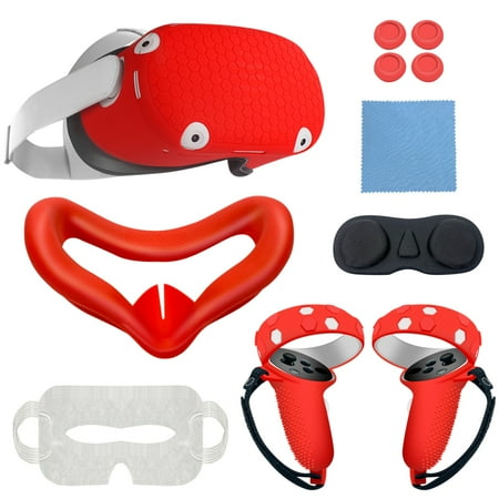 1Set Protective Case for Oculus Quest 2 Accessories All Inclusive Handle Silicone Protective Case Non-slip Anti-fall Vr Accessories