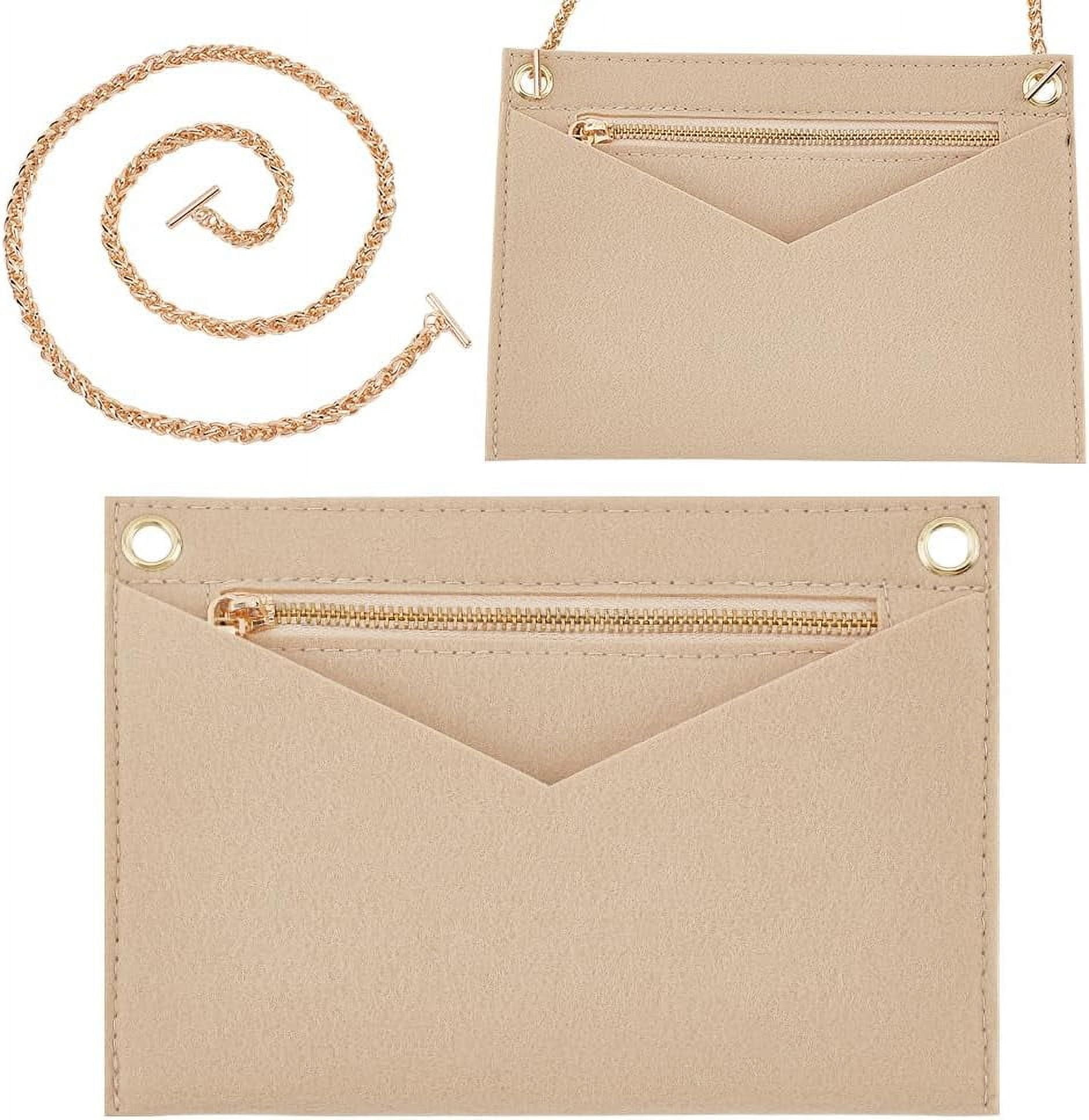 1Set Purse Organizer Insert Conversion Kit with Gold Chain 8.66x6.1 Big Felt Envelope Bag Organizer Insert Women Clutches Bag Insert Inner Pouch Accessories Walmart