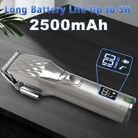 1Set Rechargeable Clippers, Cordless Hair Trimmer Shaver with 6 Guide Guards, Large Battery Capacity Electric Grooming Kit