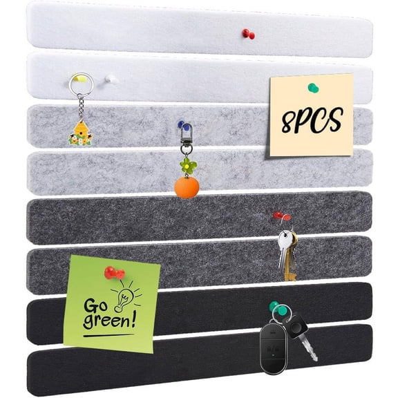 1Set Rectangle Self-adhesive Felt Sticky Notes for Memo Notepads with Iron Map Pins Mixed Color 22.7~330x22.7~50x8~8.5mm