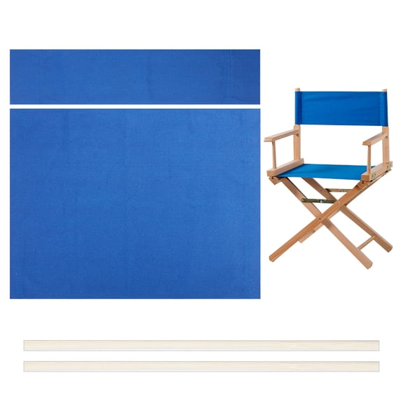 1Set Replacement Cover Canvas Dark Blue Casual Directors Chair Cover Kit Replacement Canvas Seat and Back with Wood Stick for Home Director Chair DIY