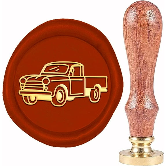 1Set Retro Wax Seal Stamp Pickup Sealing Wax Stamps 20mm Retro Vintage Removable Brass Stamp Head with Wood Handle