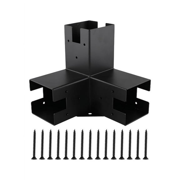 1Set Right Angle Corner Bracket With Pergola Post Base For Wood Beams Elevated Stand Garden Outdoor Living Tools Accessories 3T