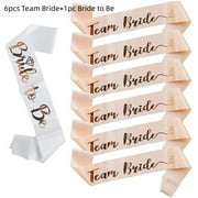 1Set Rose Gold Team Bride To Be Satin Sash for Bachelorette Party Decoration Girl Hen Party Wedding Bridal Shower Decor Supplies HUIFEIFEI