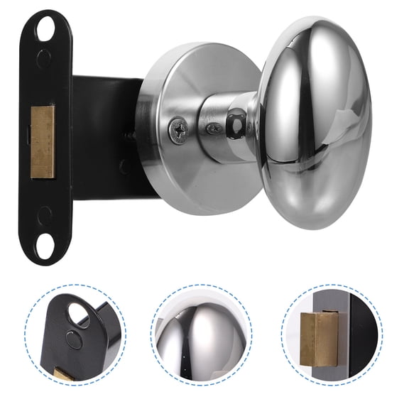 LITINKIMI 1Set Keyless Entry Deadbolt Lock Plated Silver Stainless Steel Commercial Door Lock Accessory