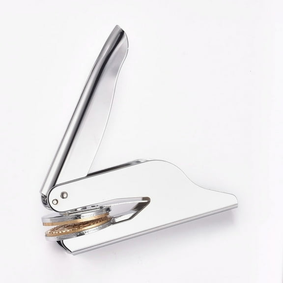 1Set Seal Embosser Hand-Held Embossing Stamp for Books Envelopes Napkins Tree Pattern Stainless Steel Color 123x51.5x22mm