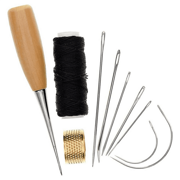 1Set Sewing Needle Awl Leather Craft Accessories Stitching Leathercraft Shoe Repair Tools