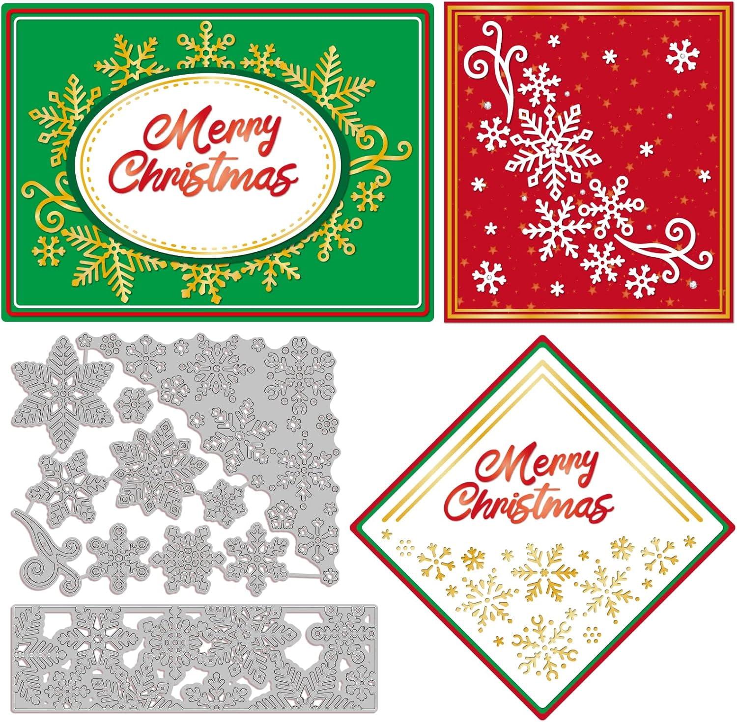 1Set Snowflake Boreder Edge Embossing Template Snowflake Corner Carbon ...