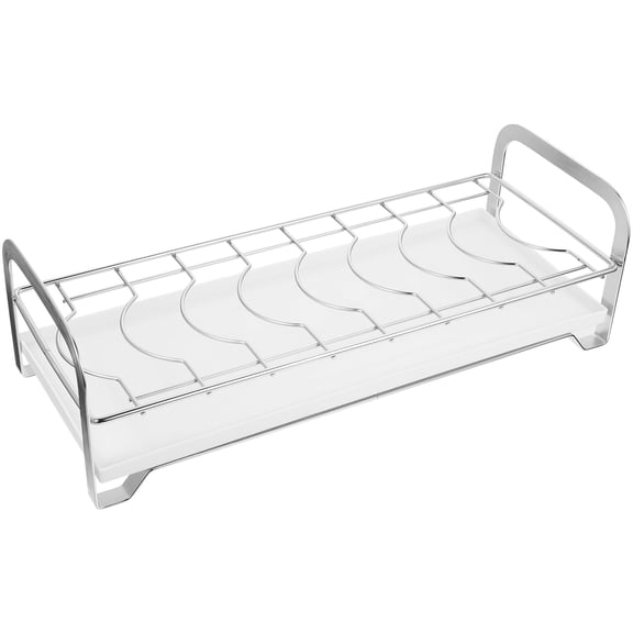 1Set Space Saving Stainless Steel Dish Organizer Rack with Draining Function for Kitchen
