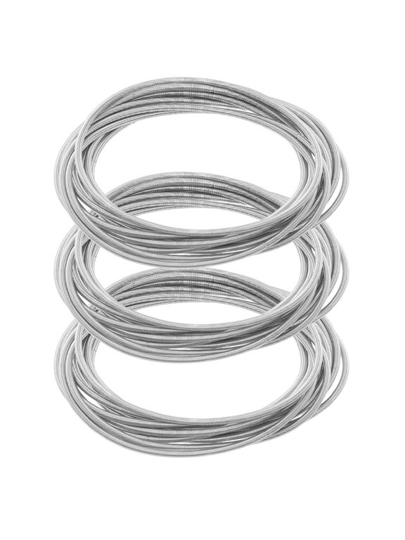 1Set Spring Bracelets Minimalist Bracelets Steel French Wire Gimp Wire for Stackable Wearing Stainless Steel Color Inner Diameter: 2-1/4 inch