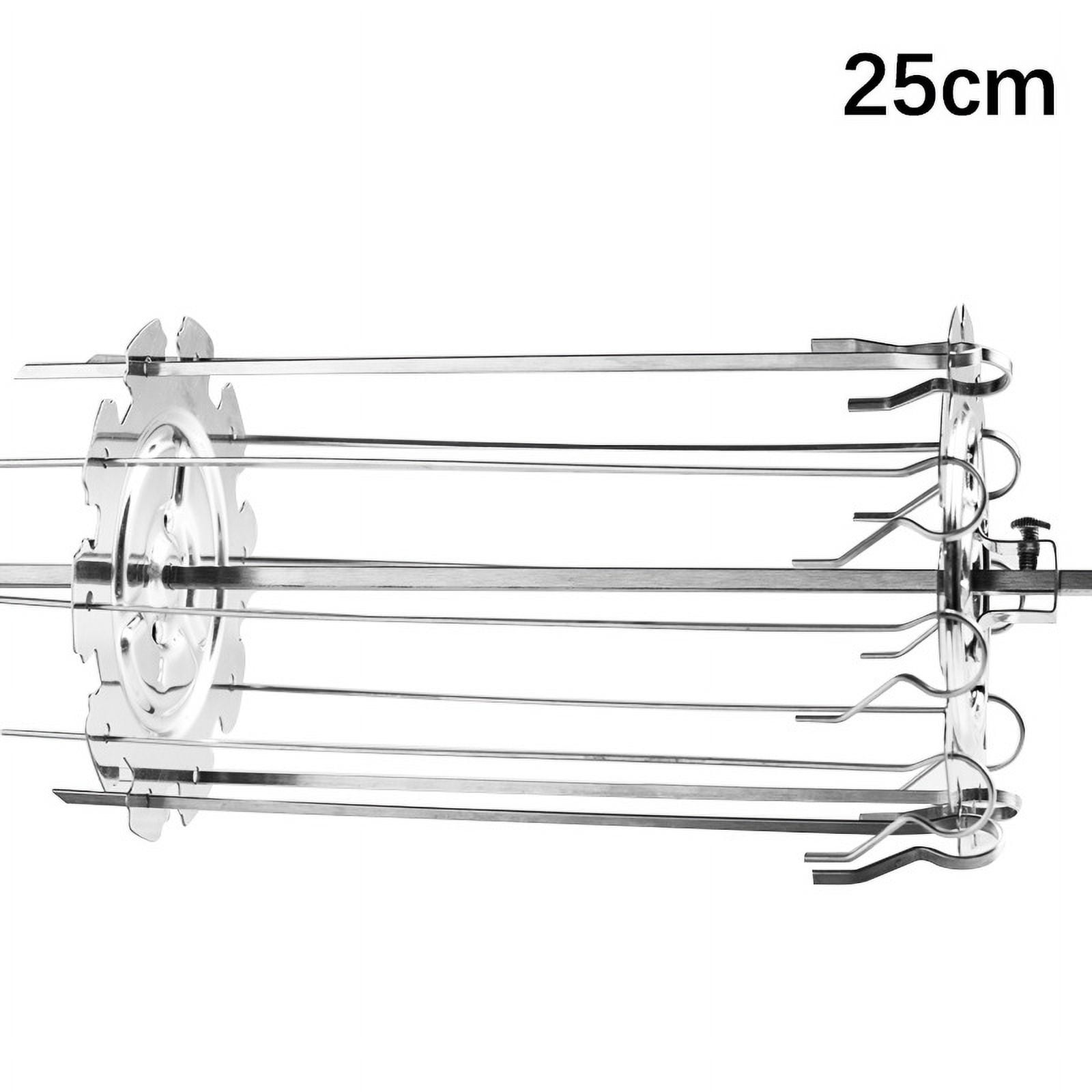 1Set Stainless Steel BBQ Kebab Cage Rotisserie Skewer Forks Chicken ...