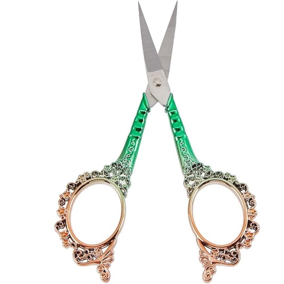1Set Stainless Steel Scissors with Zinc Alloy Handle Plum Blossom Sewing Scissors Stainless Steel Color 116x53x6.5mm