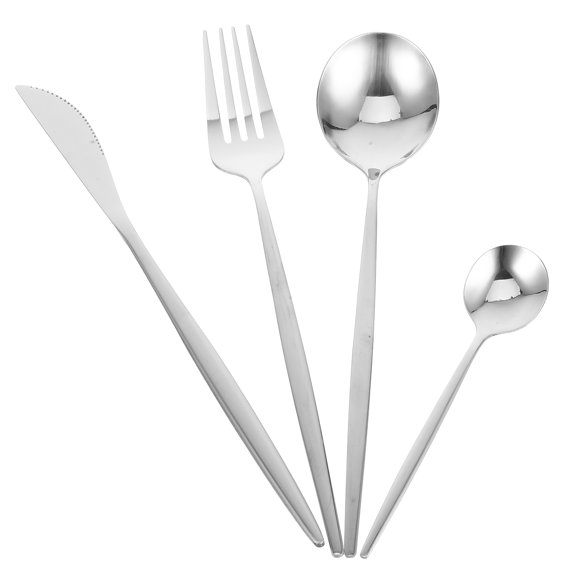 1Set Stainless Steel Serving Set Silverware for Dinner Parties and Family Meals