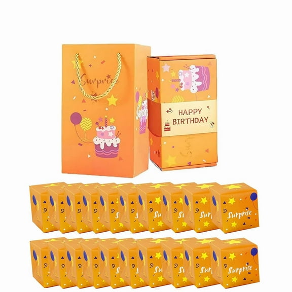 1Set Surprise Box with Bag Party Balloon Birthday Balloon For Holiday Event Yellow