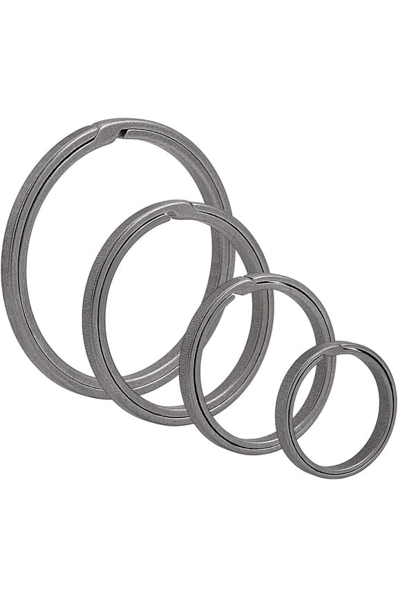 1Set Titanium Alloy Split Key Rings Keychain Clasp Findings Platinum 16-30x2mm Inner Diameter: 13.5-25mm 4pcs/set