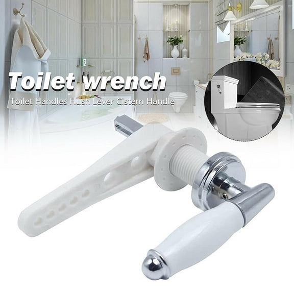 1Set Toilet Flush Handle Zinc Alloy Plastic Ceramics Strong Durable New Toilet Wrench Cistern Lever Handle Push Button Parts Smile Home