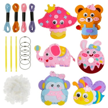 JTWEB 1Set Toy Sewing Kit Easy Sewing Doll Kit for Beginner Handcraft Sewing Fun Learn to Sew Colorful DIY Handcraft Sewing Fun Kits for Beginner