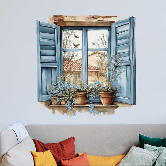 1Set Translucent PVC Self Adhesive Wall Stickers Waterproof Building Decals for Home Living Room Bedroom Wall Decoration Window 600x300mm 2 sheets/set