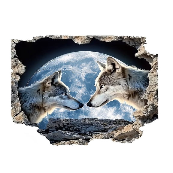 1Set Translucent PVC Self Adhesive Wall Stickers Waterproof Building Decals for Home Living Room Bedroom Wolf 900x300mm 2 sheets/set