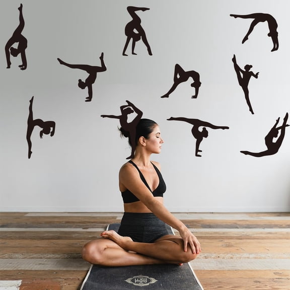 1Set Translucent PVC Self Adhesive Wall Stickers Waterproof Decals for Home Living Room Bedroom Dancing Girl 600x380mm 3 sheets/set.