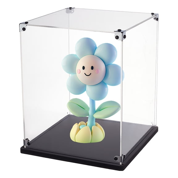 1Set Transparent Minifigures Display Case Dustproof Dolls Display Box for Models Toys Action Figures Rectangle Black Finished Product: 20x20x25cm