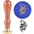 thumbnail image 1 of 1Set Tribal Wolf Wax Seal Stamp 1.18in Wolf Head Letter Sealing Stamps Animal Wood Sealing Wax Stamp, 1 of 8