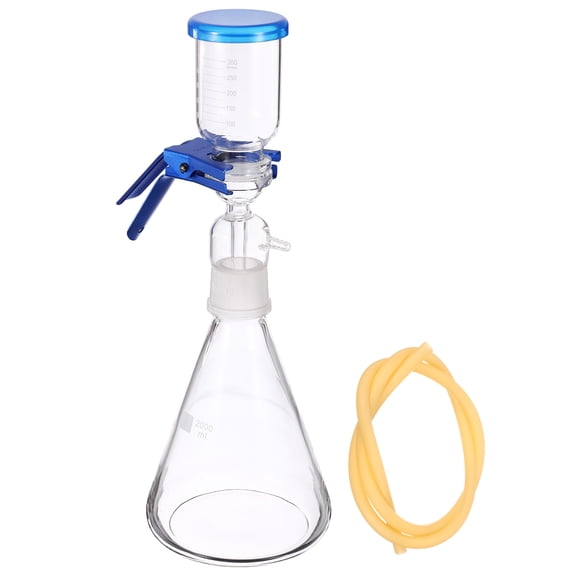 1Set Vacuum Filtration, 2000ml Filtering Vacuum Flask Laboratory Filtration Distillation Equipment Kit 300ml Borosilicate Glass Graduated Funnel Filtering Clamp Assembly Rubber Tube