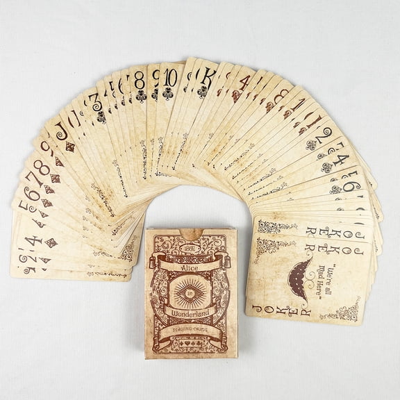 1Set Vintage Style Playing Cards Alice in Game Poker Playing Cards Deck Board Games Retro Poker Never Open