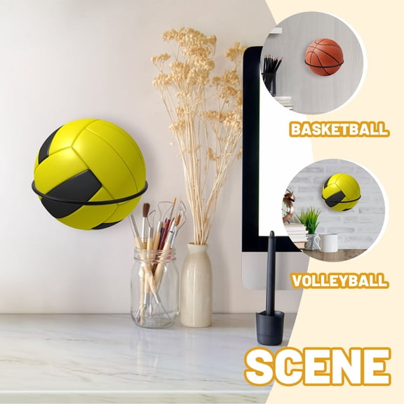 1Set Wall Mount Basketball Rack Made of Premium Iron with Safe Smooth Finish Black