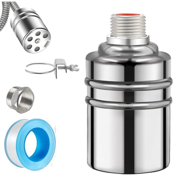 1Set Water Float Valve, 304 Stainless Steel Fully Automatic Mini Floating Ball Valve Auto Shut Off Water Tank Controller Valve