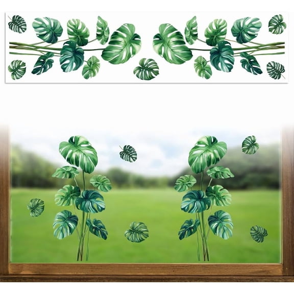 1Set Waterproof PVC Colored Laser Stained Window Film Static Rainbow Electrostatic Window Decals Leaf 300x1200mm