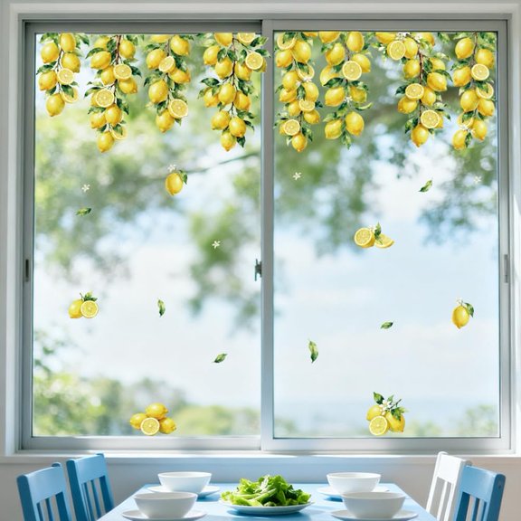 1Set Waterproof PVC Colored Laser Stained Window Film Static Stickers Rainbow Electrostatic Window Decals Lemon 300x1200mm