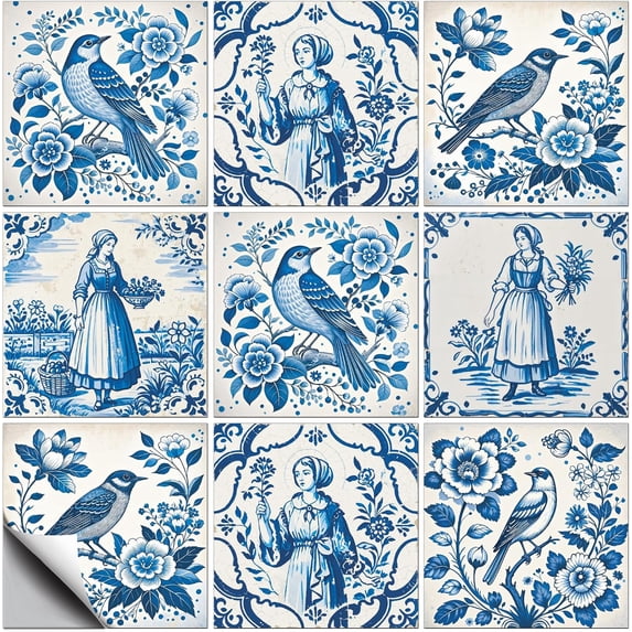 Square Human 1Set Waterproof PVC Tile Stickers for Kitchen Bathroom Waterprrof Wall ...