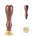 thumbnail image 1 of 1Set Wax Seal Stamp Vintage Retro Brass Head Wooden Handle Alphabet Letter E Initial Wax Classic Sealing Stamp, 1 of 7