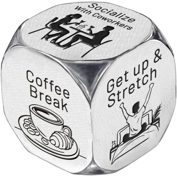1Set Weekday Workday Activities Decision Dice Stainless Steel Anniversary Date Night Dice Funny Christmas Birthday Gift for Husband Wife Friend grey