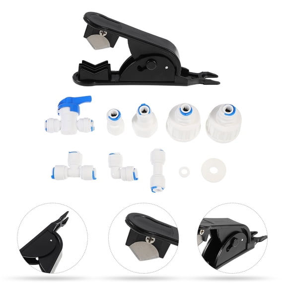 1Set White Ice Maker Line Adapter Kit Fittings for Coffee and Ice Machine Hose