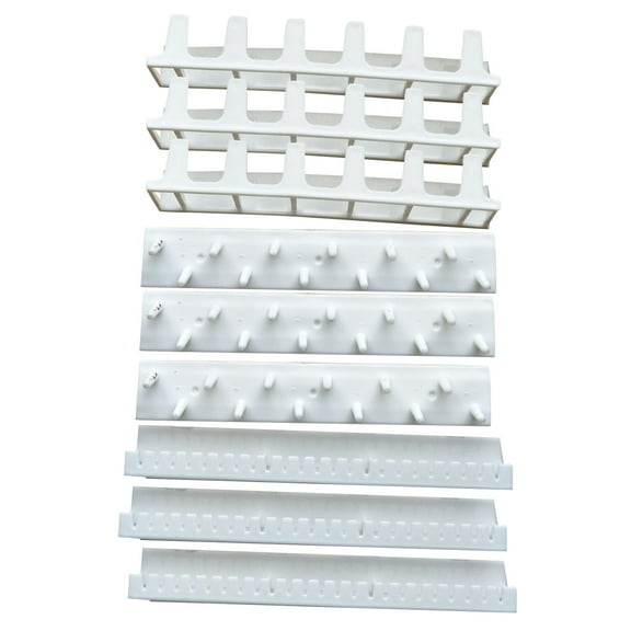 1Set White Necklace Jewelry Organizer Holder Self Adhesive Wall Mounted Hooks Necklace Earring Bracelet Hanging Display Organiser Storage Holder for Necklaces Bracelet Ring and more(White,5.9x1x1")